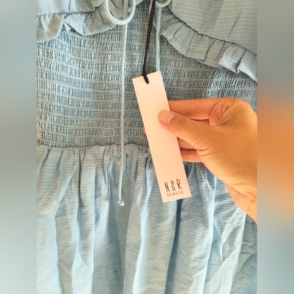 NSR, Sylvie Dress In Blue, Size Medium - Picture 7 of 10